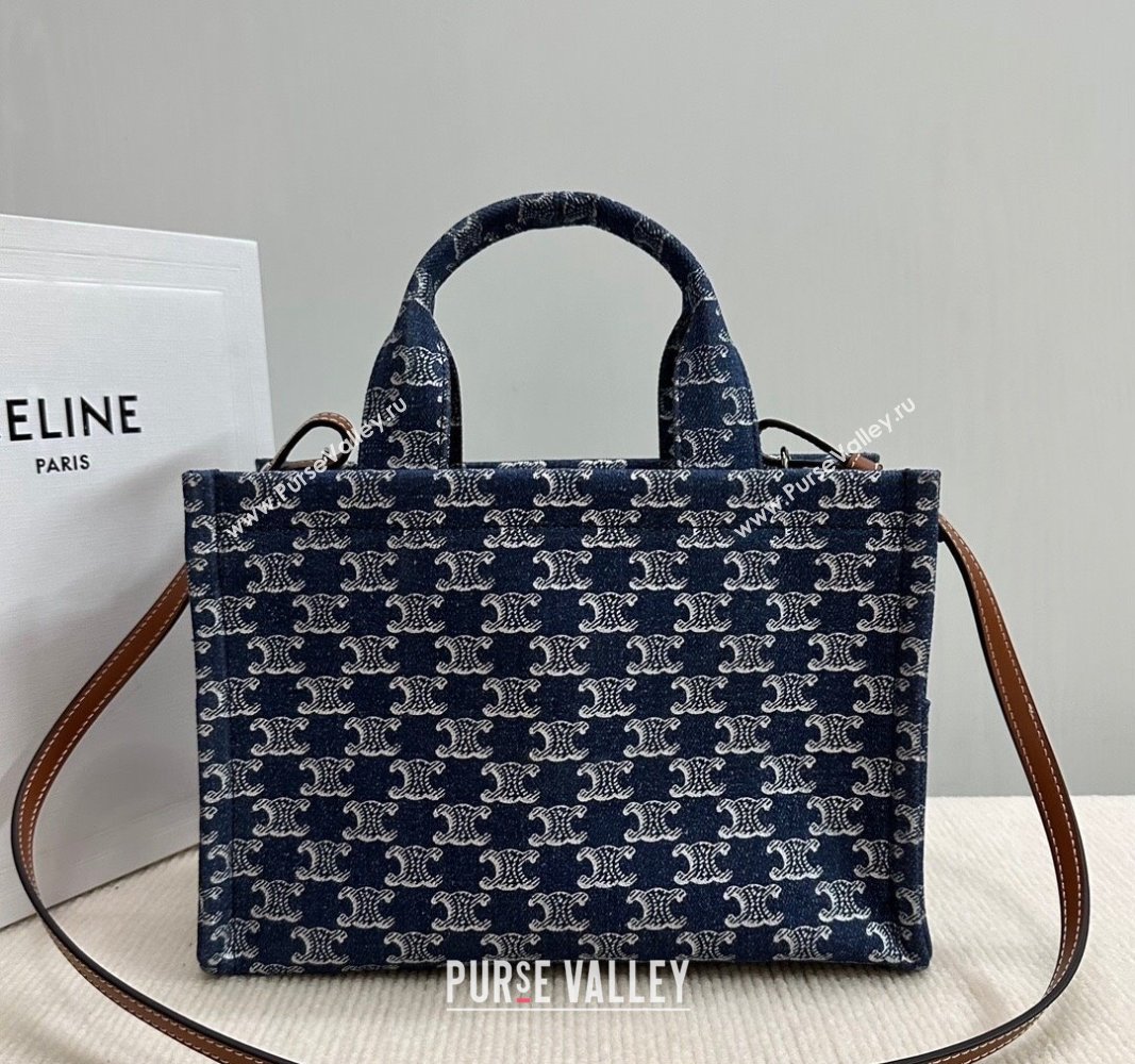 Celine Small Cabas Thais Tote Bag in Denim with Triomphe All-over 199162 2024 (BL-240522087)