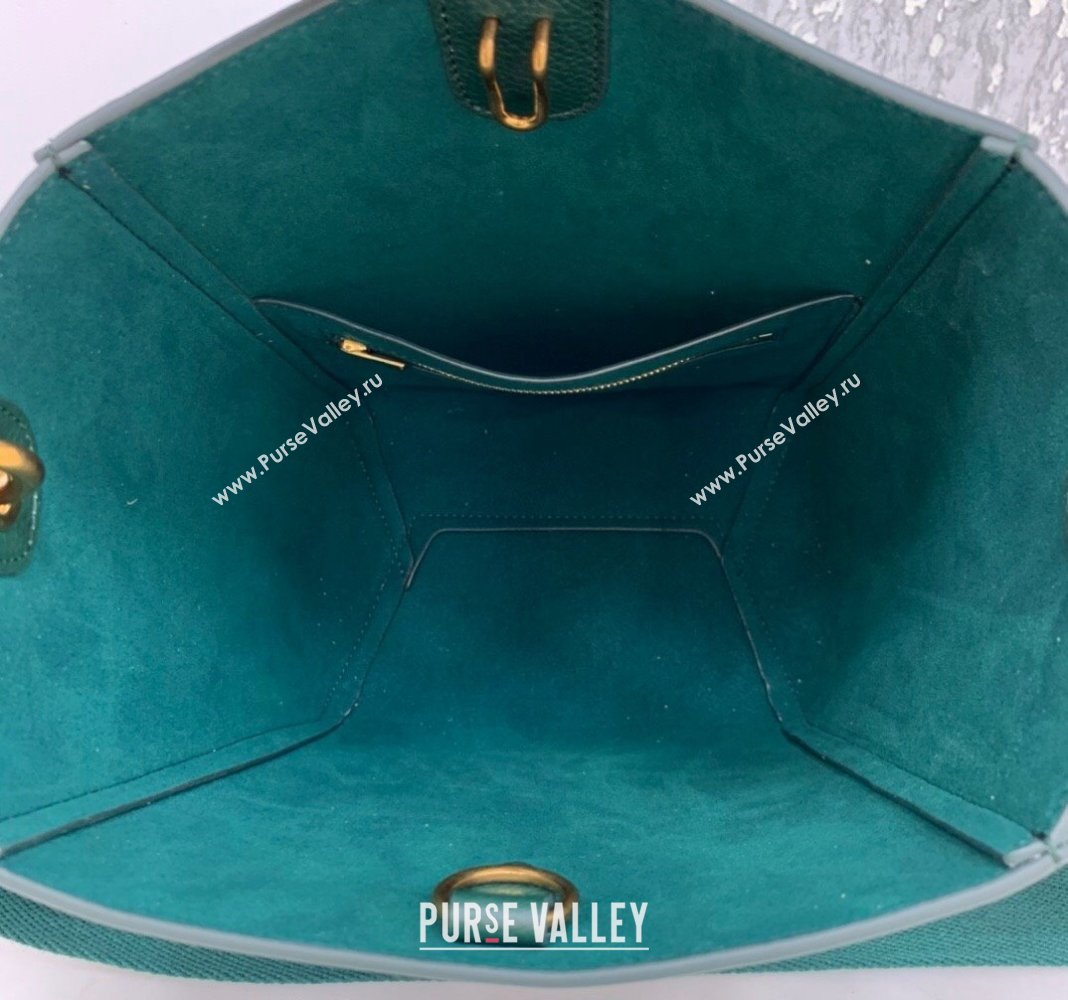 Celine Seau Sangle Small Bucket Bag in Supple Grained Calfskin Green 2024 (BL-240522089)