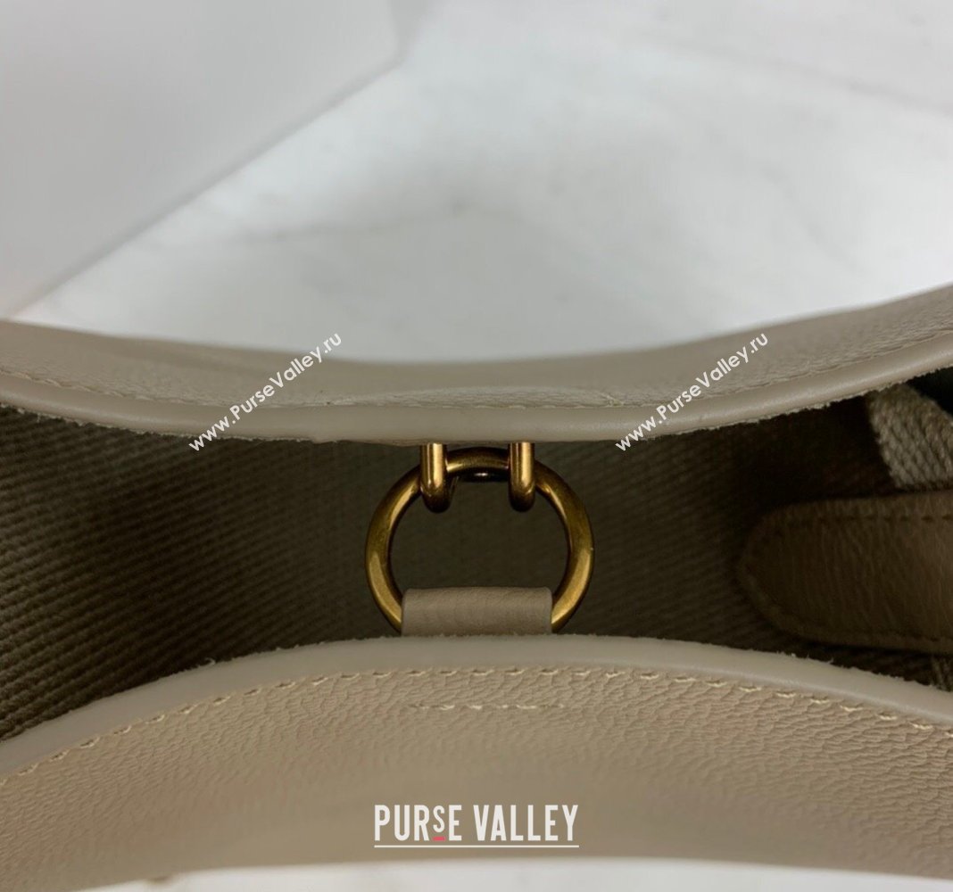 Celine Seau Sangle Small Bucket Bag in Supple Grained Calfskin Beige 2024 (BL-240522090)