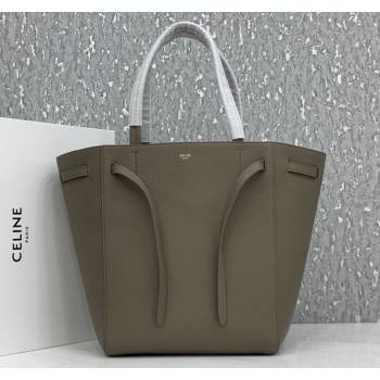 Celine Cabas Phantom Small Tote Bag in Supple Grained Calfskin Sage Grey 2024 180544 (BL-240522095)