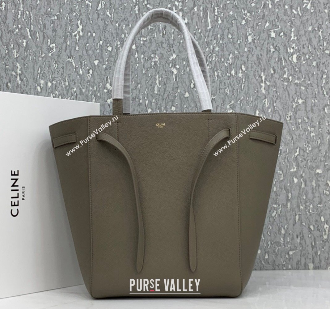 Celine Cabas Phantom Small Tote Bag in Supple Grained Calfskin Sage Grey 2024 180544 (BL-240522095)