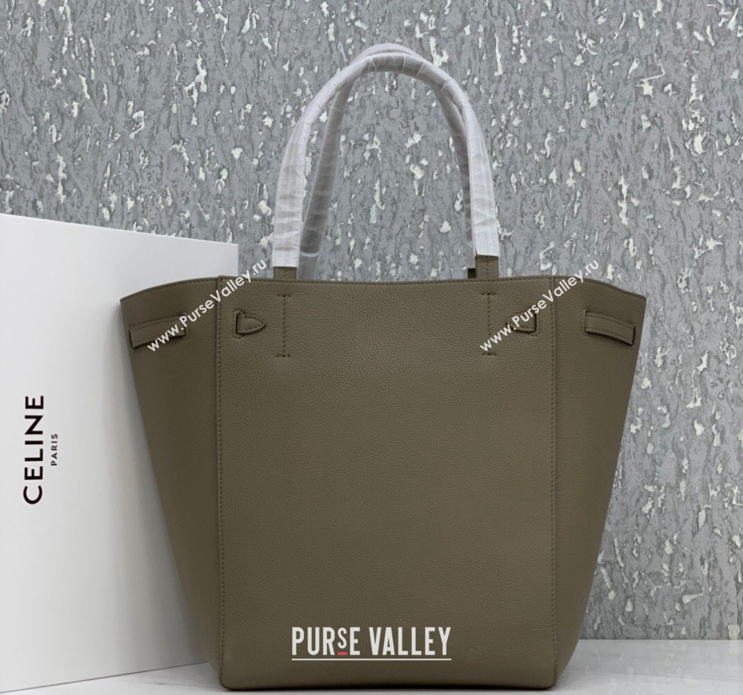 Celine Cabas Phantom Small Tote Bag in Supple Grained Calfskin Sage Grey 2024 180544 (BL-240522095)