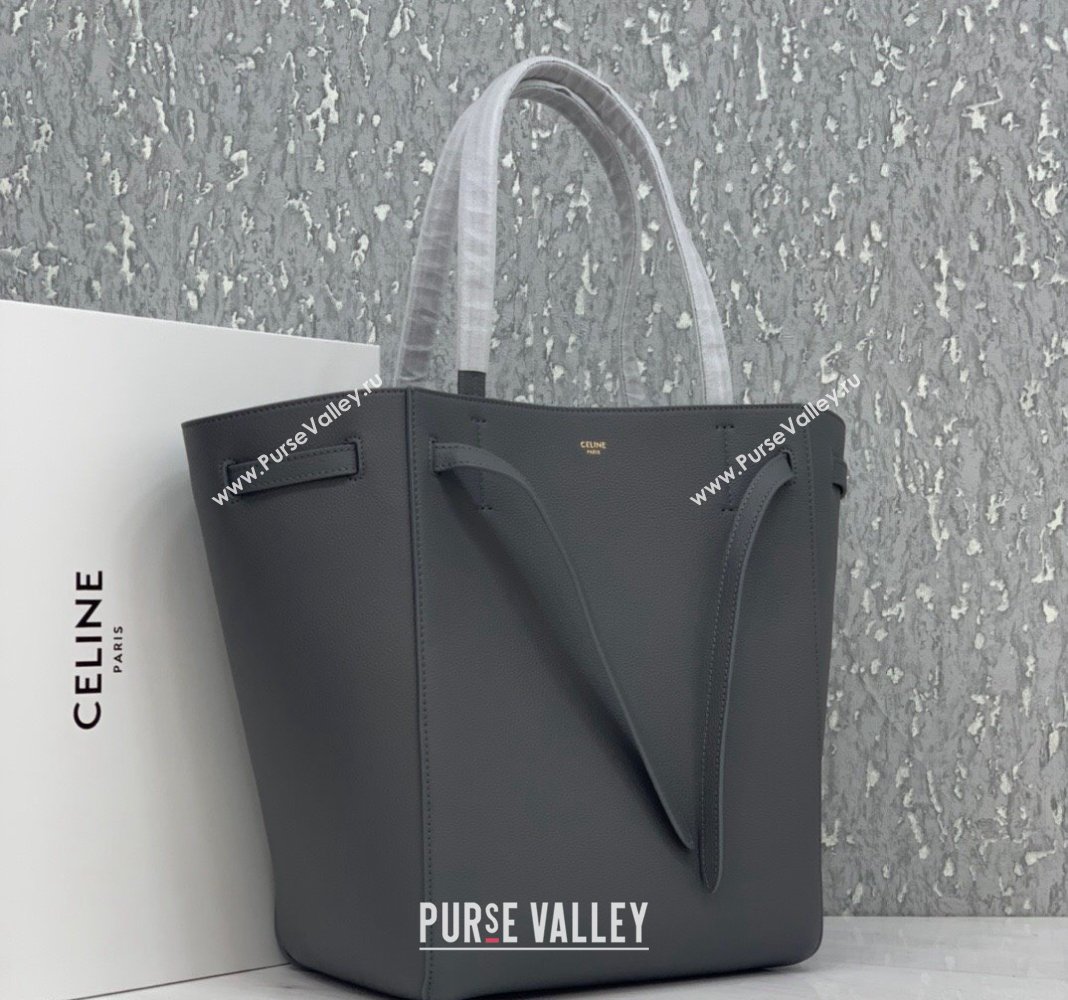 Celine Cabas Phantom Small Tote Bag in Supple Grained Calfskin Dark Grey 2024 180544 (BL-240522096)