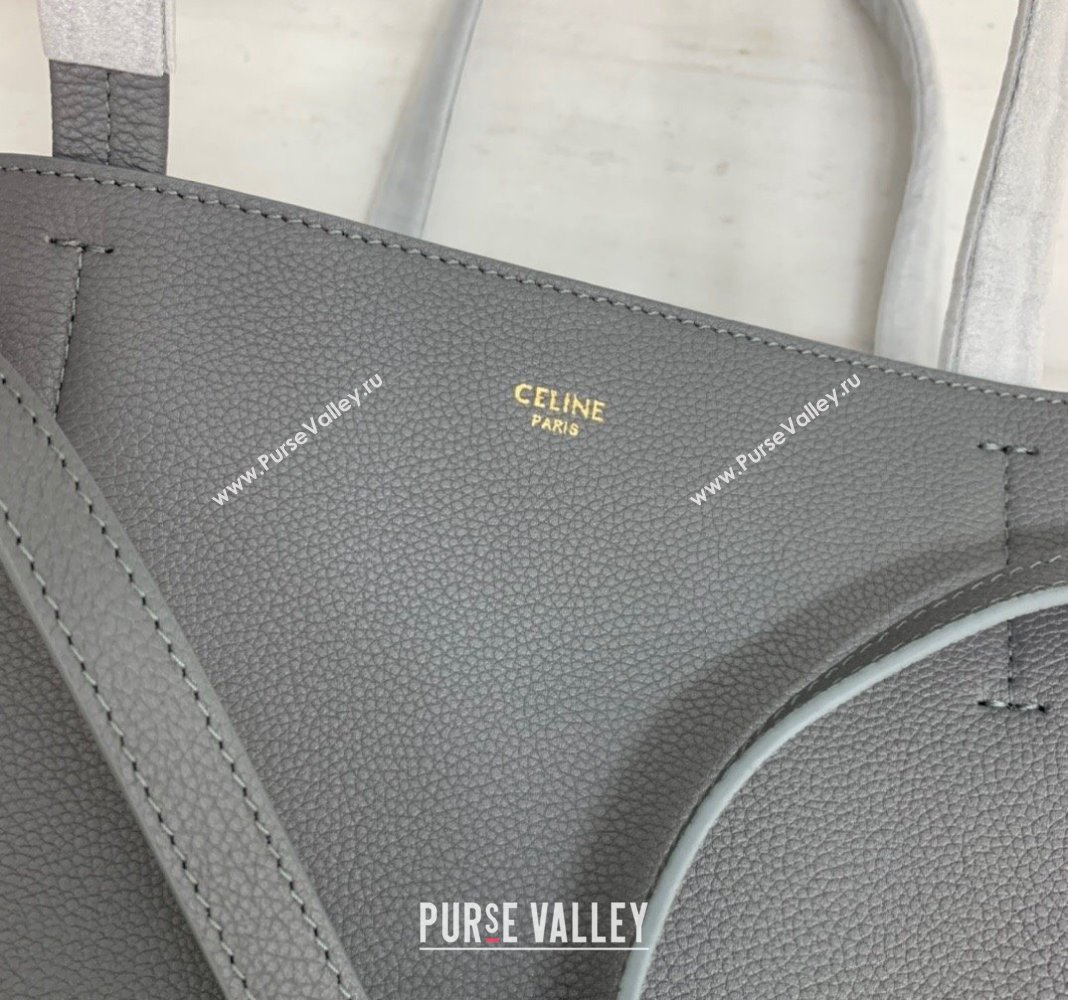 Celine Cabas Phantom Small Tote Bag in Supple Grained Calfskin Dark Grey 2024 180544 (BL-240522096)