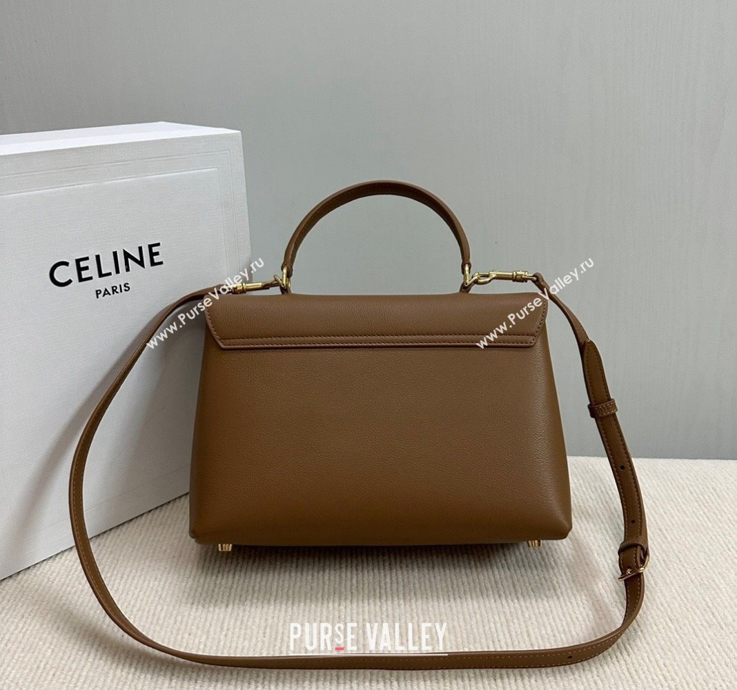 Celine Medium Nino Top Handle bag in Supple Calfskin Bronze Brown 2024 117523 (BL-240522101)