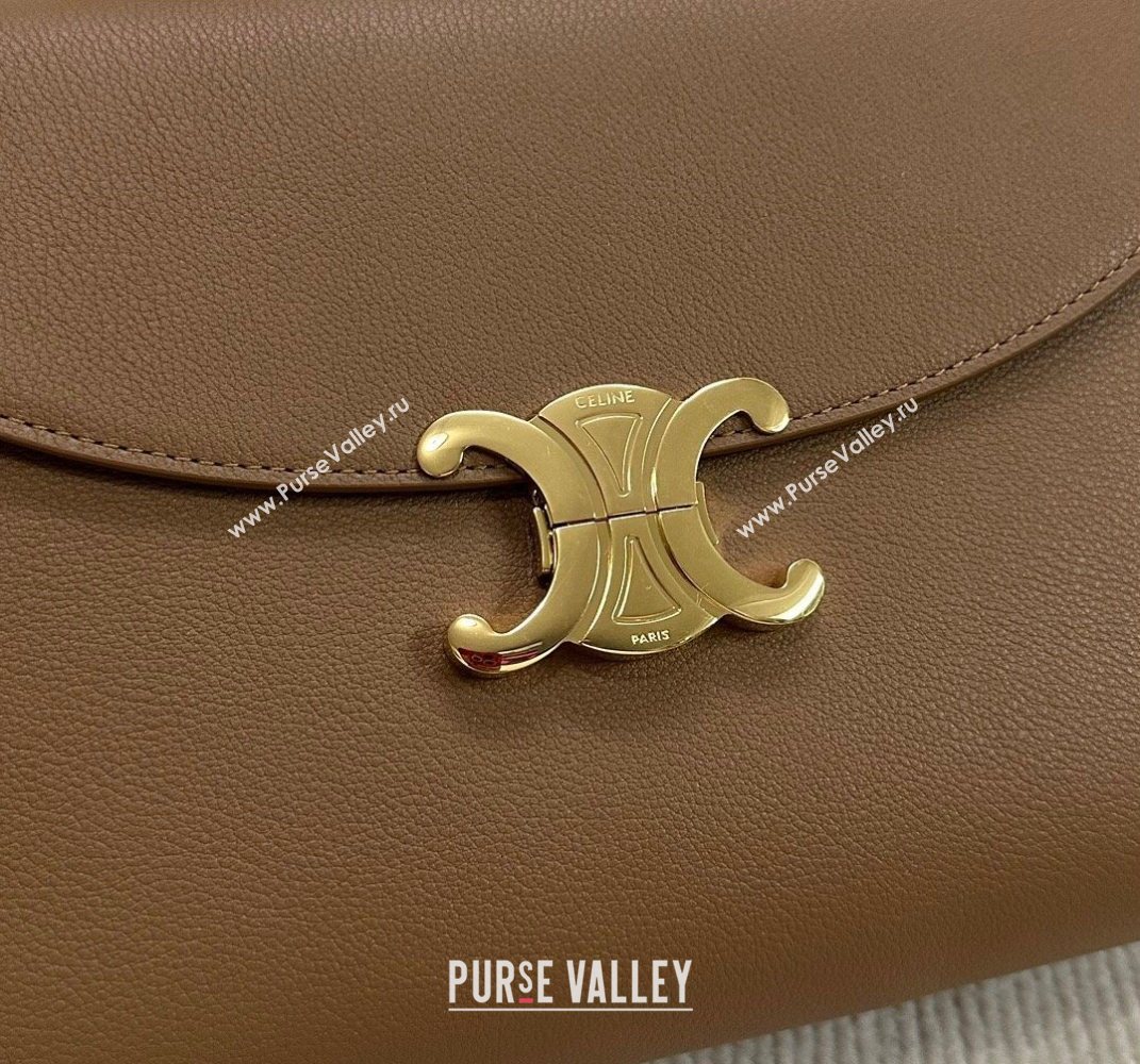 Celine Medium Nino Top Handle bag in Supple Calfskin Bronze Brown 2025 117523 (BL-251124061)