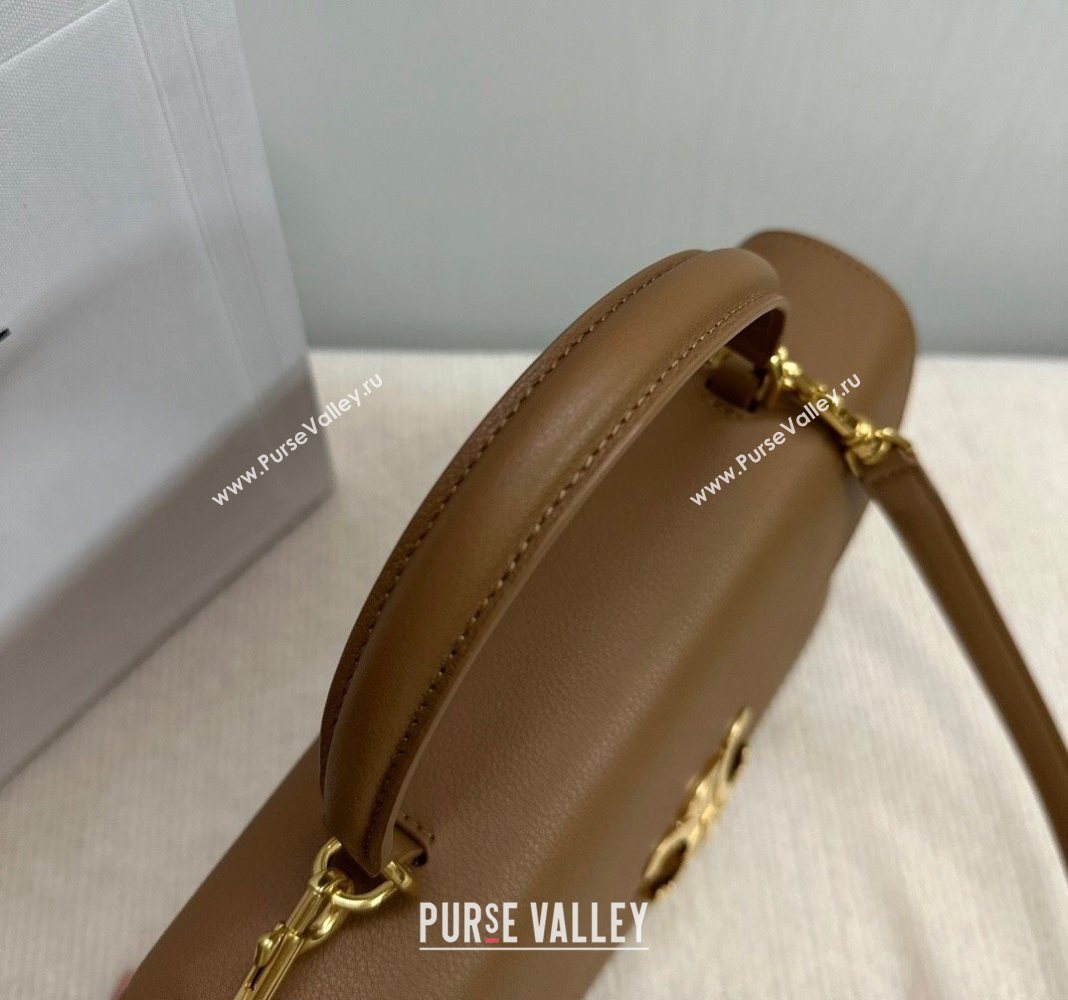 Celine Medium Nino Top Handle bag in Supple Calfskin Bronze Brown 2025 117523 (BL-251124061)