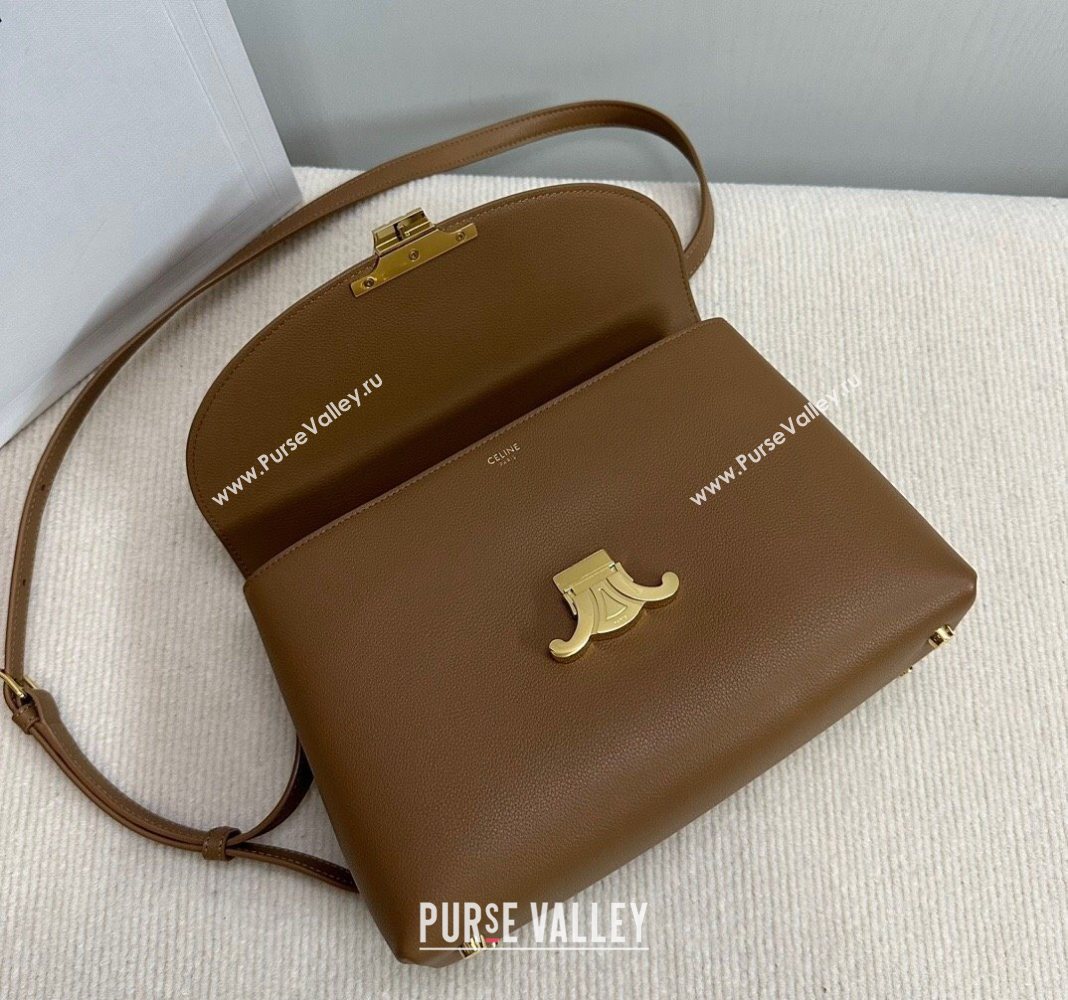 Celine Medium Nino Top Handle bag in Supple Calfskin Bronze Brown 2025 117523 (BL-251124061)