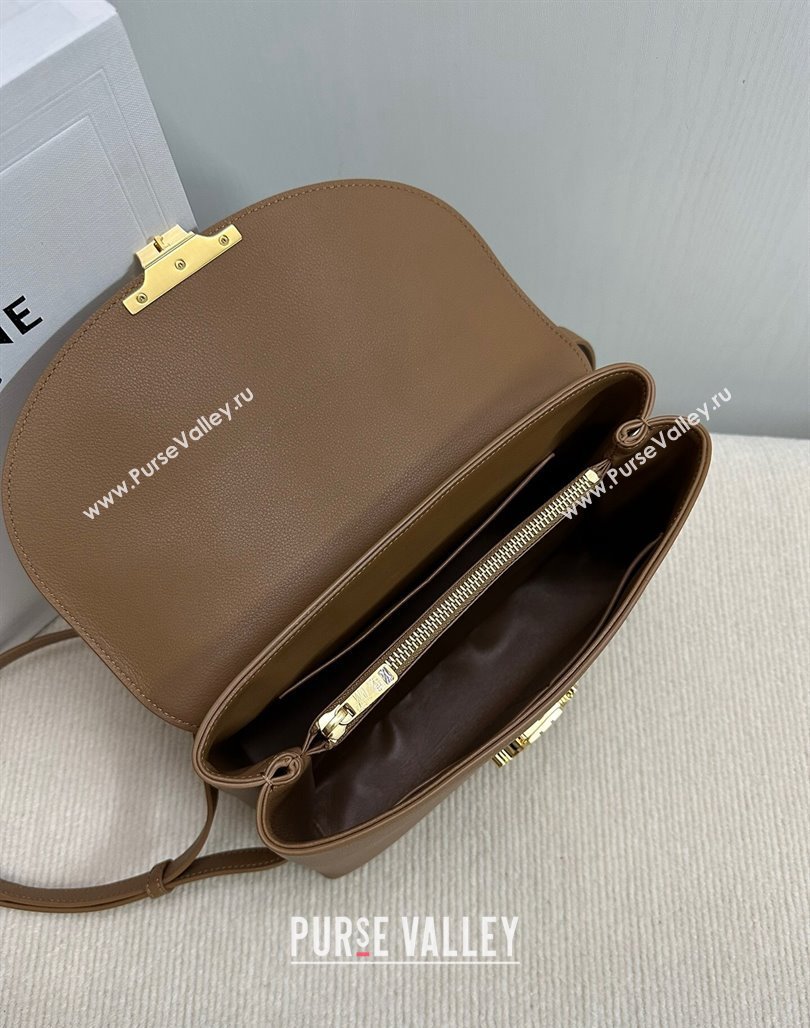 Celine Medium Nino Top Handle bag in Supple Calfskin Bronze Brown 2024 117523 (BL-240522101)