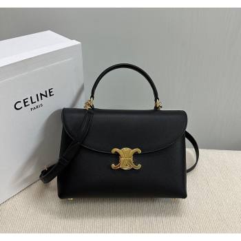 Celine Medium Nino Top Handle bag in Supple Calfskin Black 2024 117523 (BL-240522103)