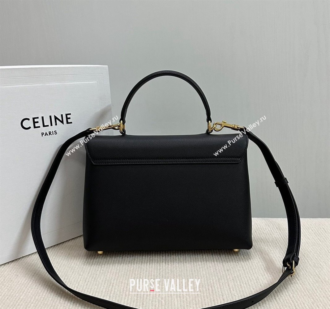 Celine Medium Nino Top Handle bag in Supple Calfskin Black 2024 117523 (BL-240522103)