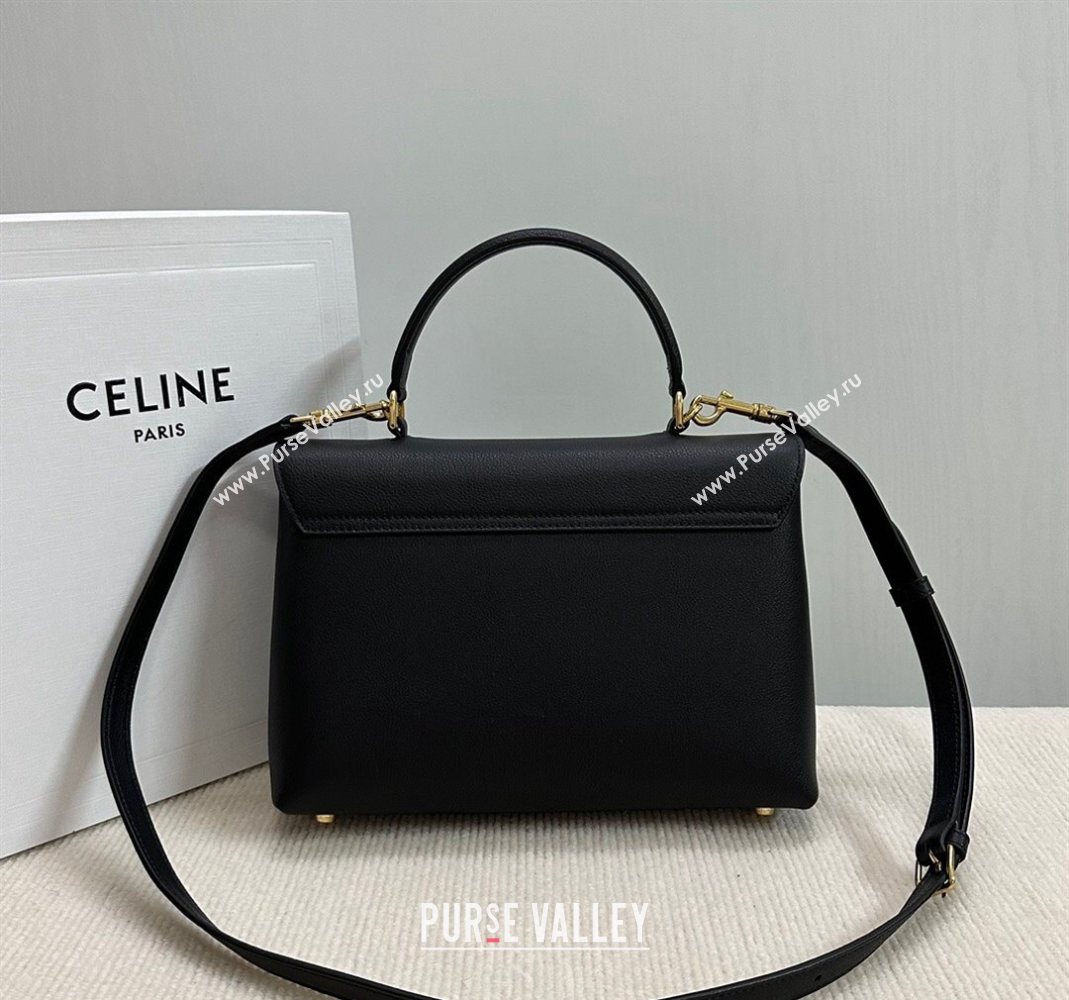 Celine Medium Nino Top Handle bag in Supple Calfskin Black 2025 117523 (BL-251124059)