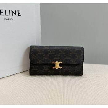 Celine Triomphe Canvas Large Wallet 2024 10E312 (BL-240522066)