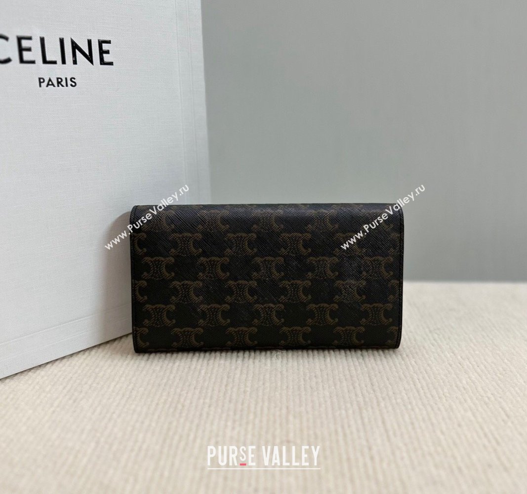 Celine Triomphe Canvas Large Wallet 2024 10E312 (BL-240522066)