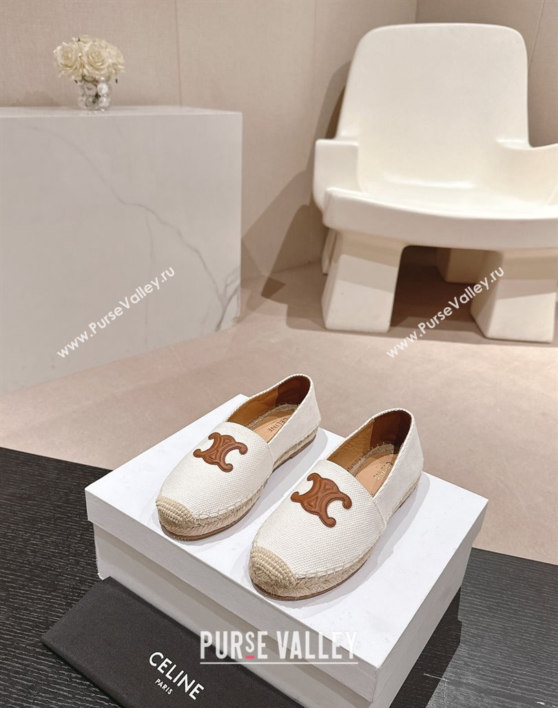 Celine Espadrilles Flats in Canvas White 2024 062902 (MD-240629043)