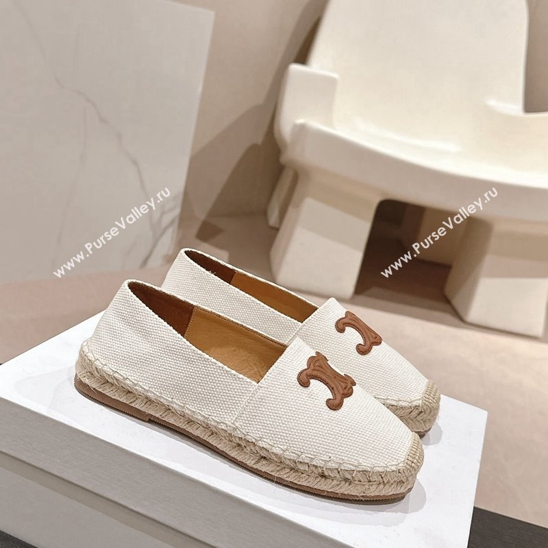 Celine Espadrilles Flats in Canvas White 2024 062902 (MD-240629043)