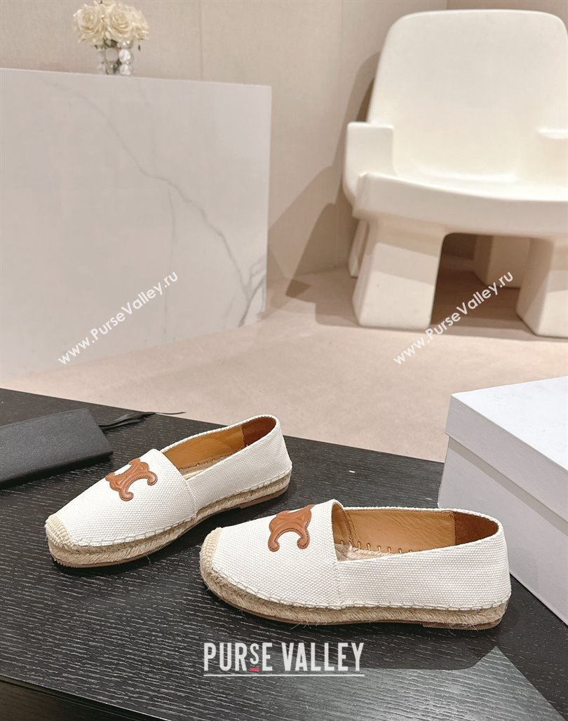 Celine Espadrilles Flats in Canvas White 2024 062902 (MD-240629043)