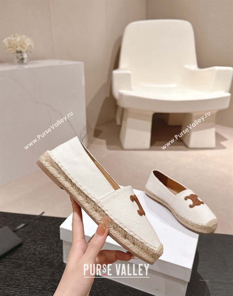 Celine Espadrilles Flats in Canvas White 2024 062902 (MD-240629043)