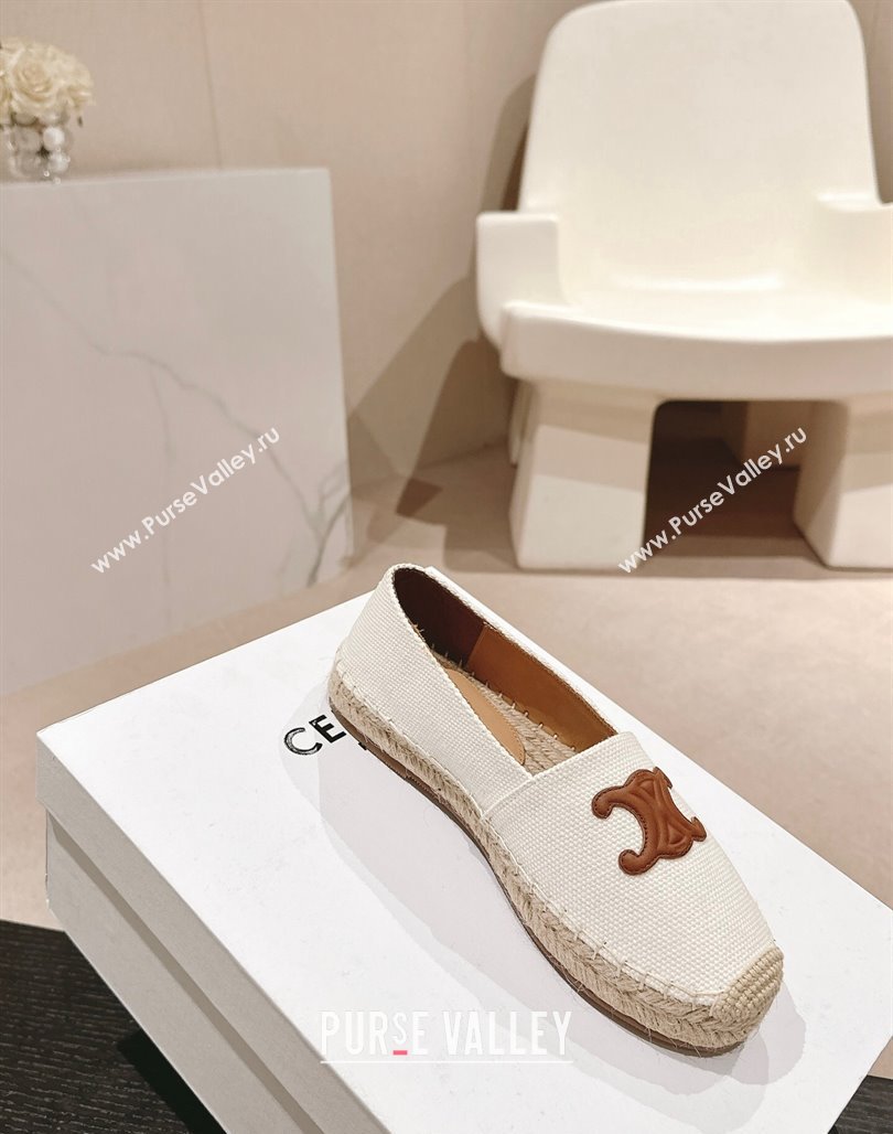 Celine Espadrilles Flats in Canvas White 2024 062902 (MD-240629043)