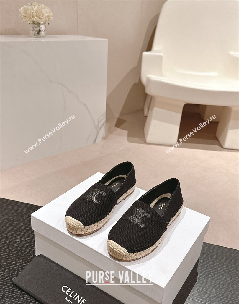 Celine Espadrilles Flats in Canvas Black 2024 062902 (MD-240629042)