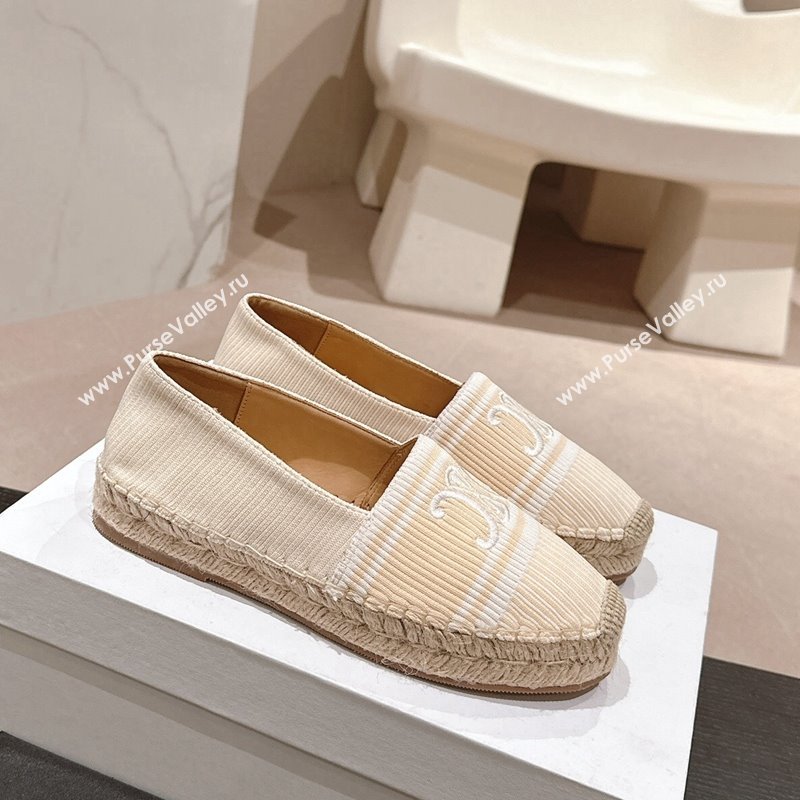 Celine Les Espadrilles Flats in Triomphe Jacquard Canvas Beige 2024 0629 (MD-240629044)