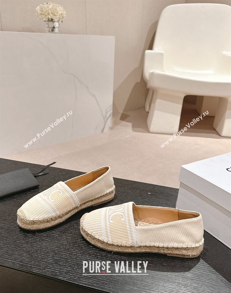 Celine Les Espadrilles Flats in Triomphe Jacquard Canvas Beige 2024 0629 (MD-240629044)