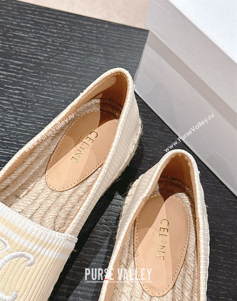 Celine Les Espadrilles Flats in Triomphe Jacquard Canvas Beige 2024 0629 (MD-240629044)