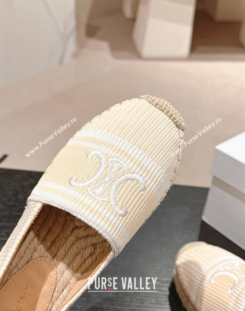 Celine Les Espadrilles Flats in Triomphe Jacquard Canvas Beige 2024 0629 (MD-240629044)