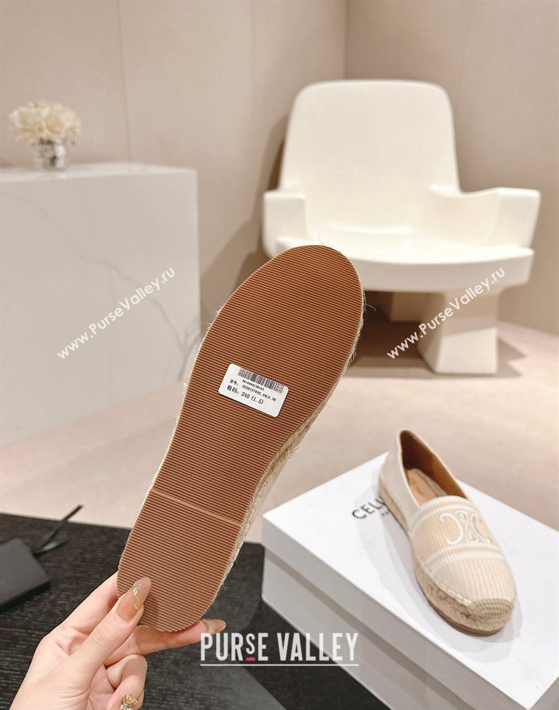 Celine Les Espadrilles Flats in Triomphe Jacquard Canvas Beige 2024 0629 (MD-240629044)