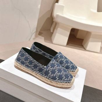 Celine Les Espadrilles Flats in Triomphe Denim Blue 2024 0629 (MD-240629046)