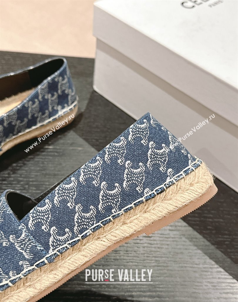 Celine Les Espadrilles Flats in Triomphe Denim Blue 2024 0629 (MD-240629046)