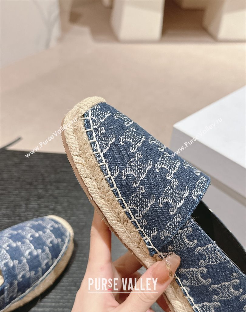 Celine Les Espadrilles Flats in Triomphe Denim Blue 2024 0629 (MD-240629046)