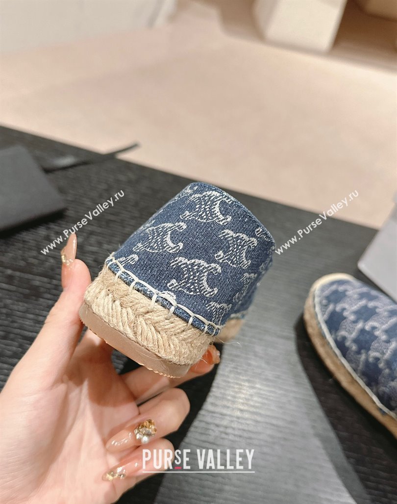 Celine Les Espadrilles Flats in Triomphe Denim Blue 2024 0629 (MD-240629046)