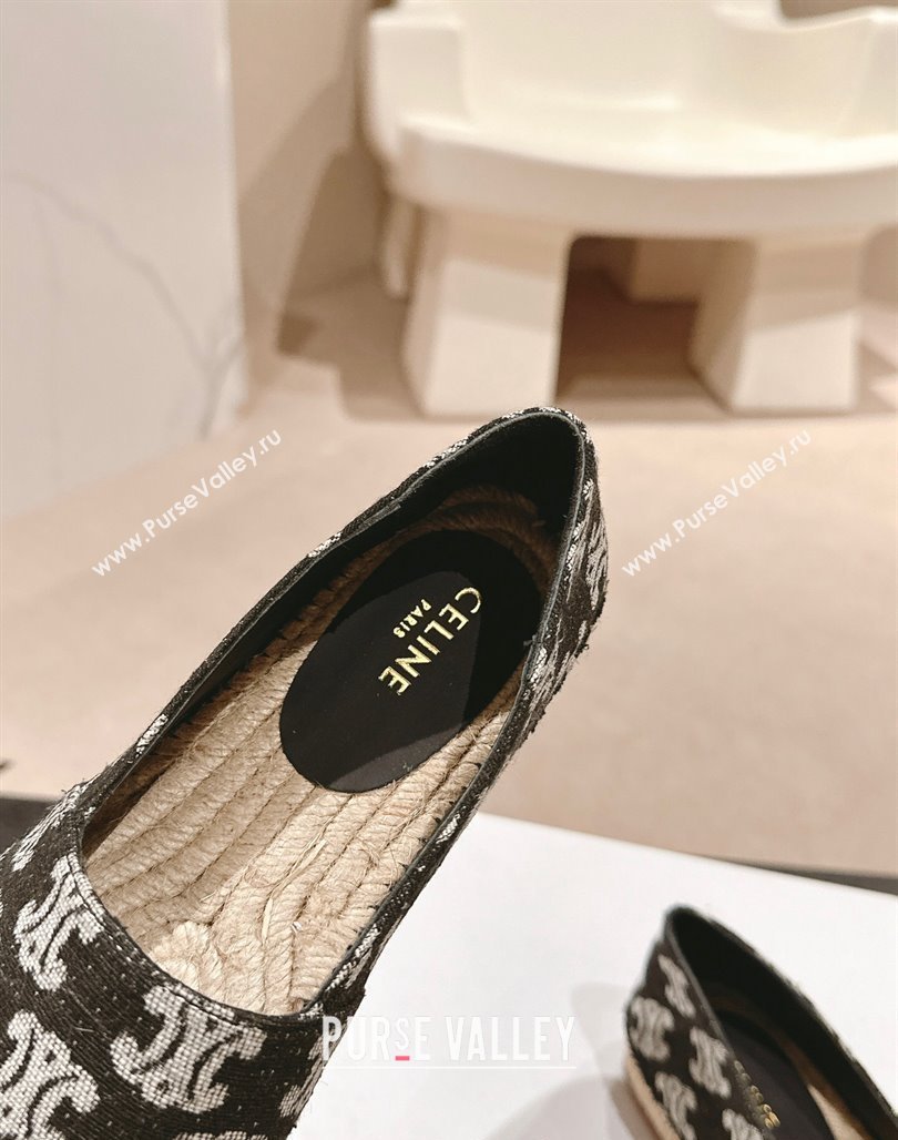 Celine Les Espadrilles Flats in Triomphe Denim Black 2024 0629 (MD-240629047)