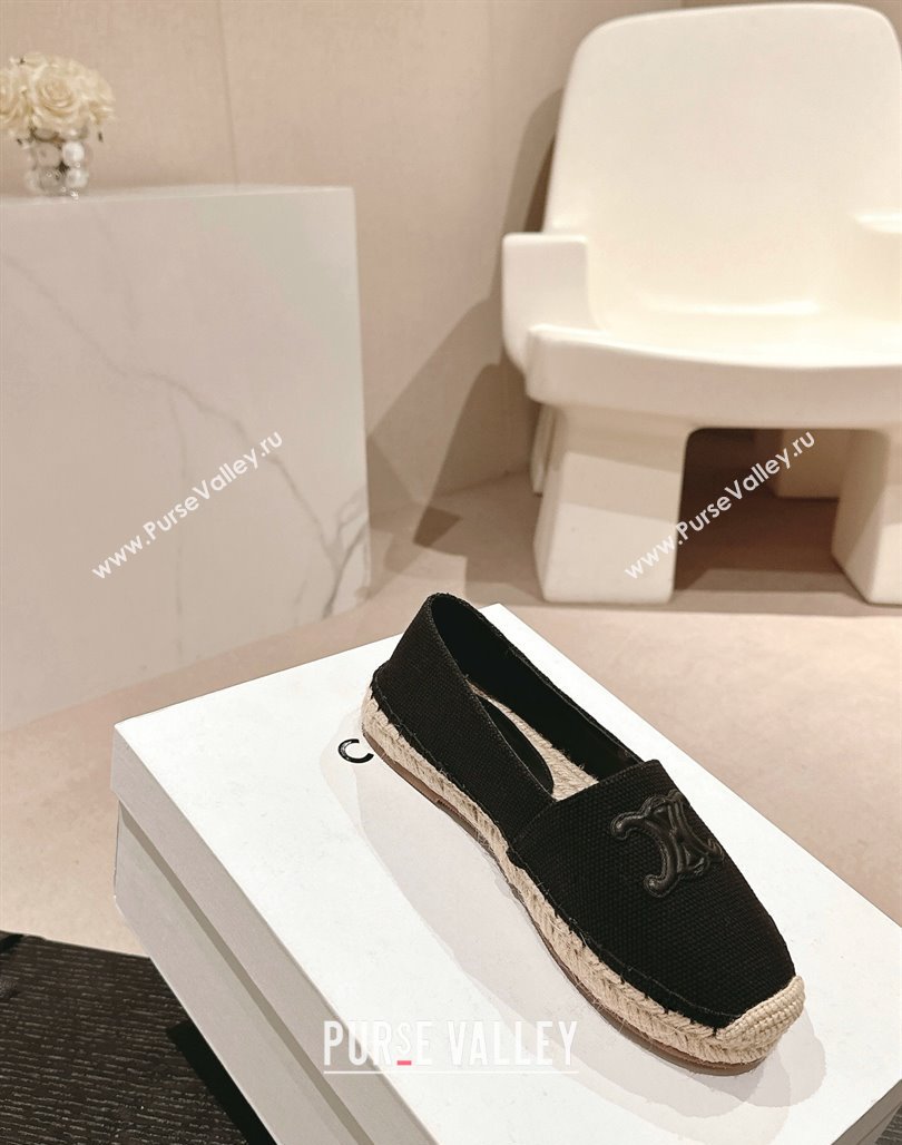 Celine Espadrilles Flats in Canvas Black 2024 062902 (MD-240629042)