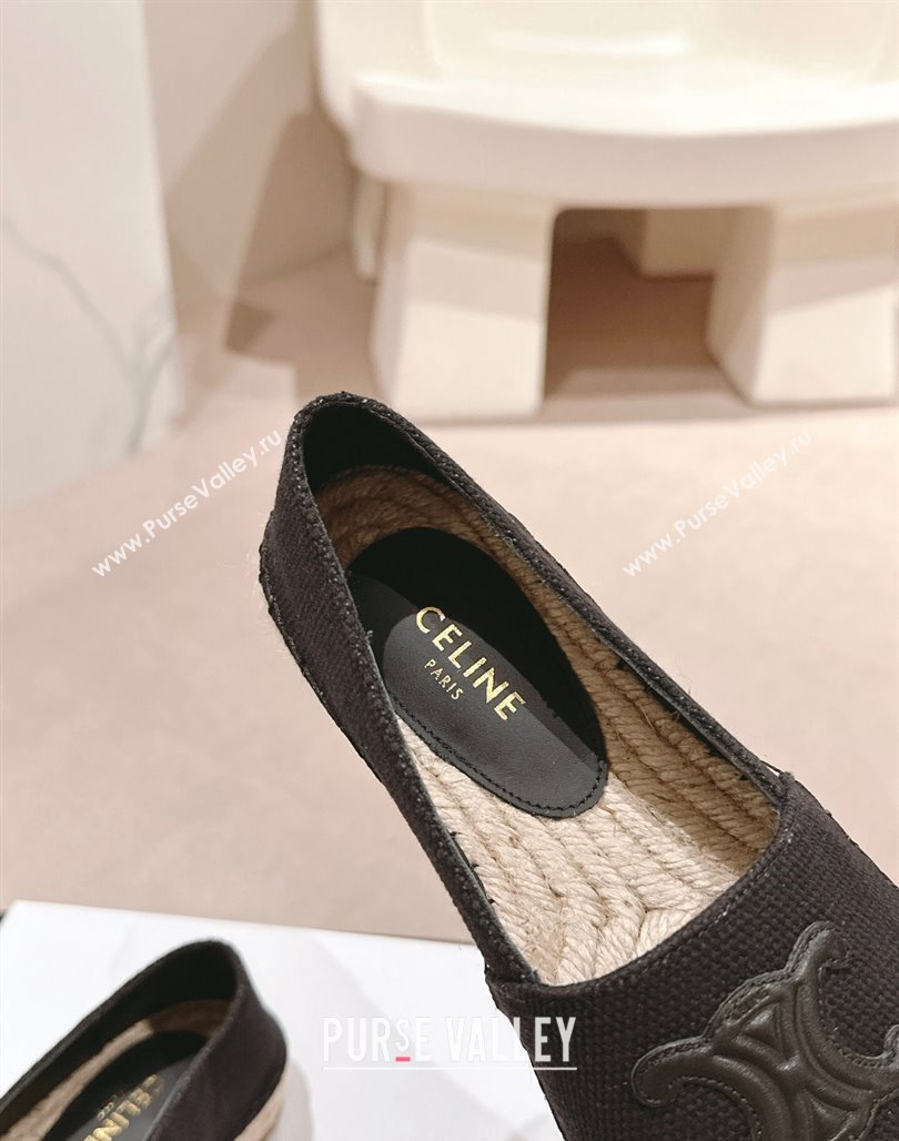 Celine Espadrilles Flats in Canvas Black 2024 062902 (MD-240629042)