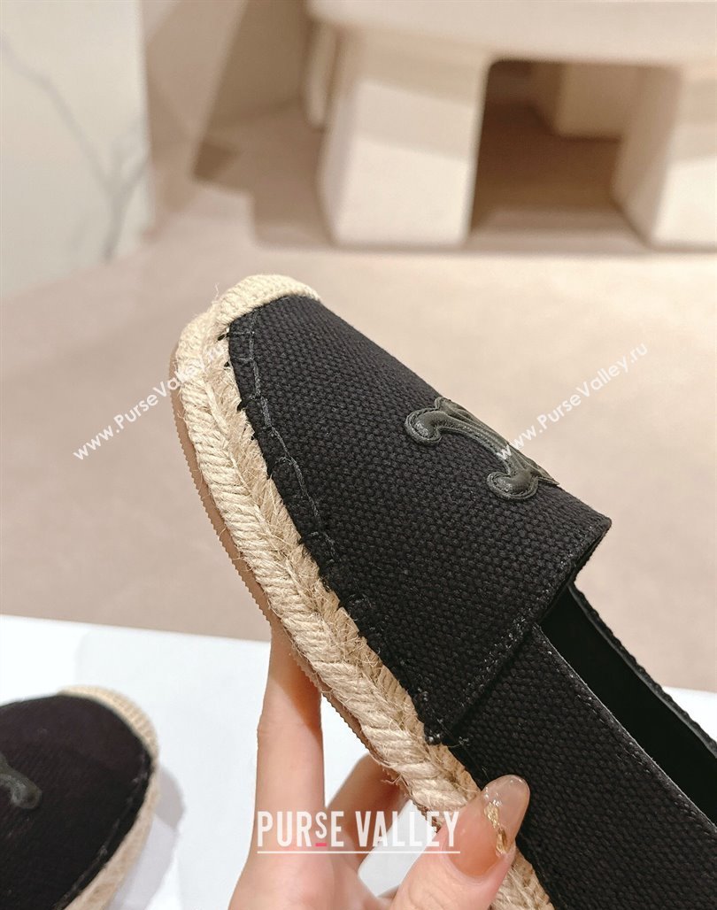 Celine Espadrilles Flats in Canvas Black 2024 062902 (MD-240629042)