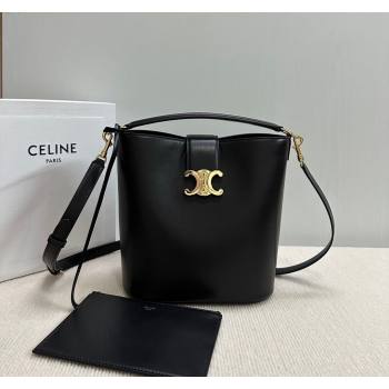 Celine Medium Louise Bucket bag in Smooth Calfskin Black 2024 116613 (BL-240716015)