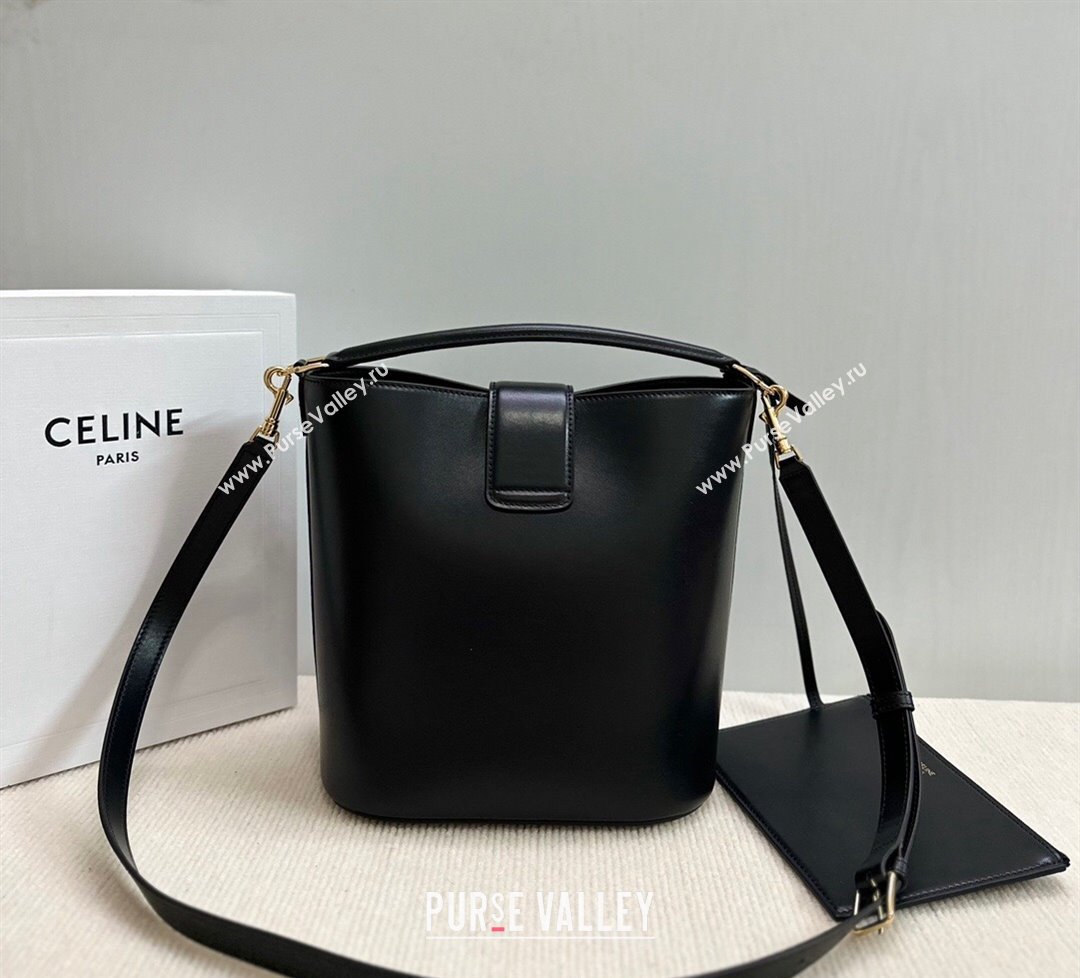 Celine Medium Louise Bucket bag in Smooth Calfskin Black 2024 116613 (BL-240716015)