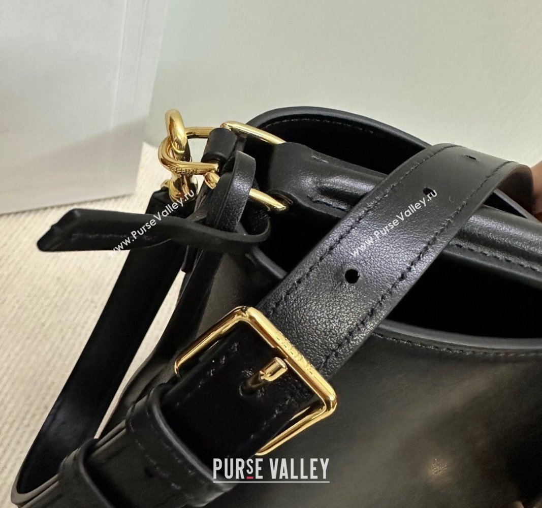 Celine Medium Louise Bucket bag in Smooth Calfskin Black 2024 116613 (BL-240716015)