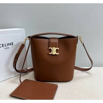 Celine Medium Louise Bucket bag in Smooth Calfskin Tan Brown 2024 116613 (BL-240716016)