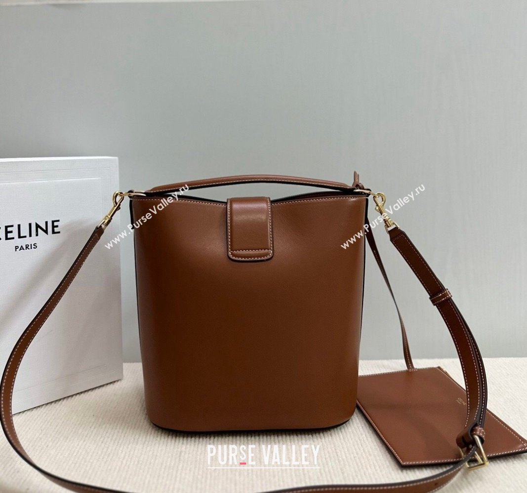 Celine Medium Louise Bucket bag in Smooth Calfskin Tan Brown 2024 116613 (BL-240716016)