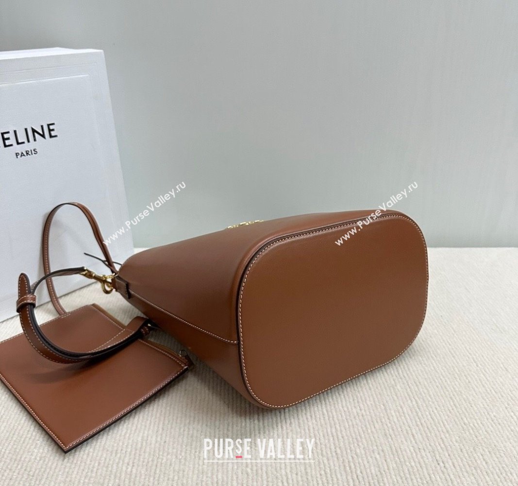 Celine Medium Louise Bucket bag in Smooth Calfskin Tan Brown 2024 116613 (BL-240716016)