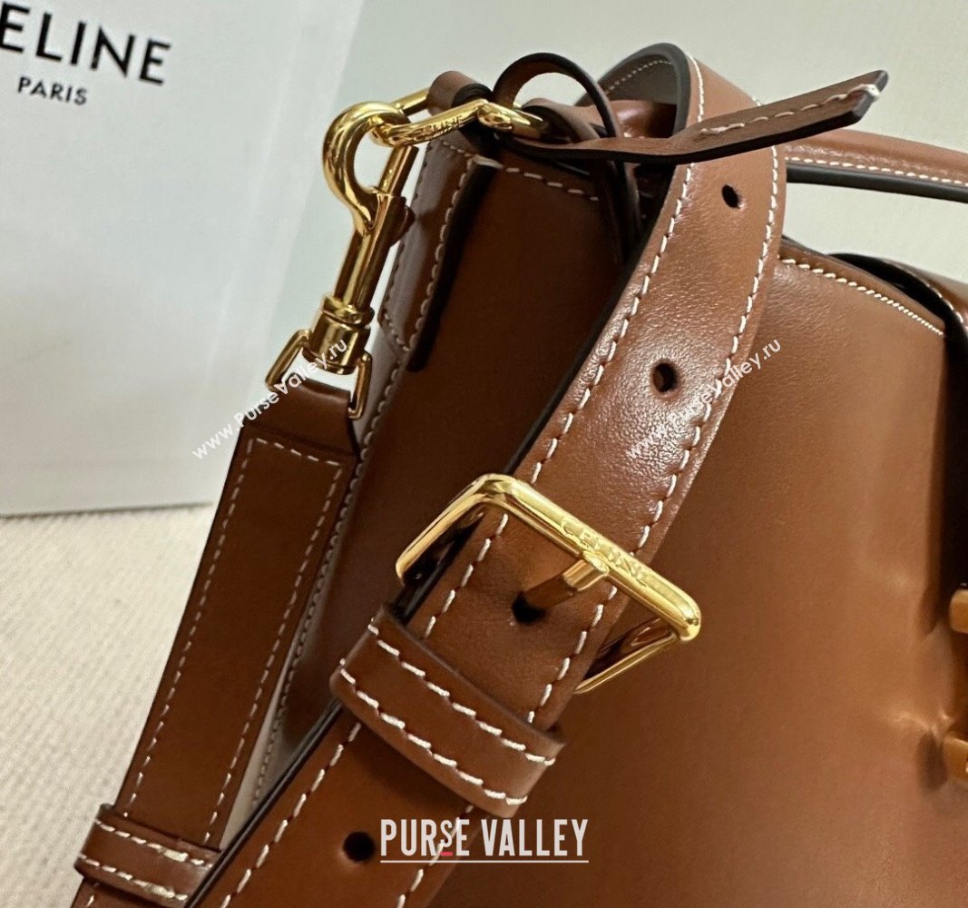 Celine Medium Louise Bucket bag in Smooth Calfskin Tan Brown 2024 116613 (BL-240716016)