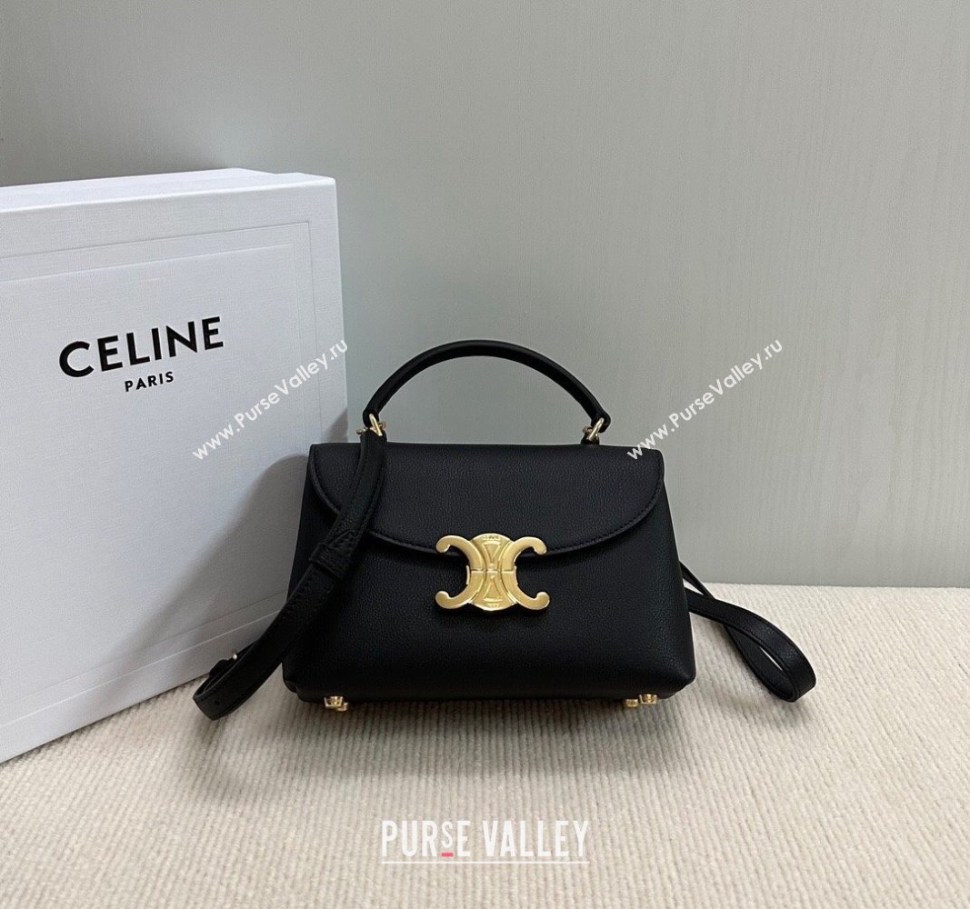 Celine Teen Nino Bag in Supple Calfskin Black 2024 118113 (BL-240716003)