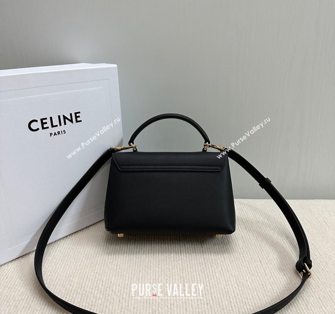 Celine Teen Nino Bag in Supple Calfskin Black 2024 118113 (BL-240716003)