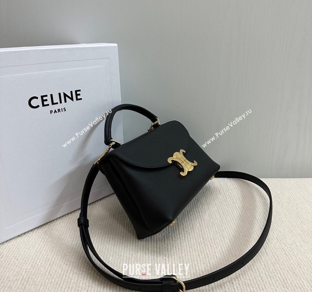 Celine Teen Nino Bag in Supple Calfskin Black 2024 118113 (BL-240716003)