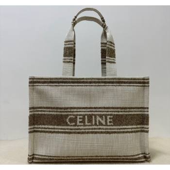 Celine Large Cabas Thais Tote Bag in Khaki Green Textile 2024 196762 (BL-240716025)