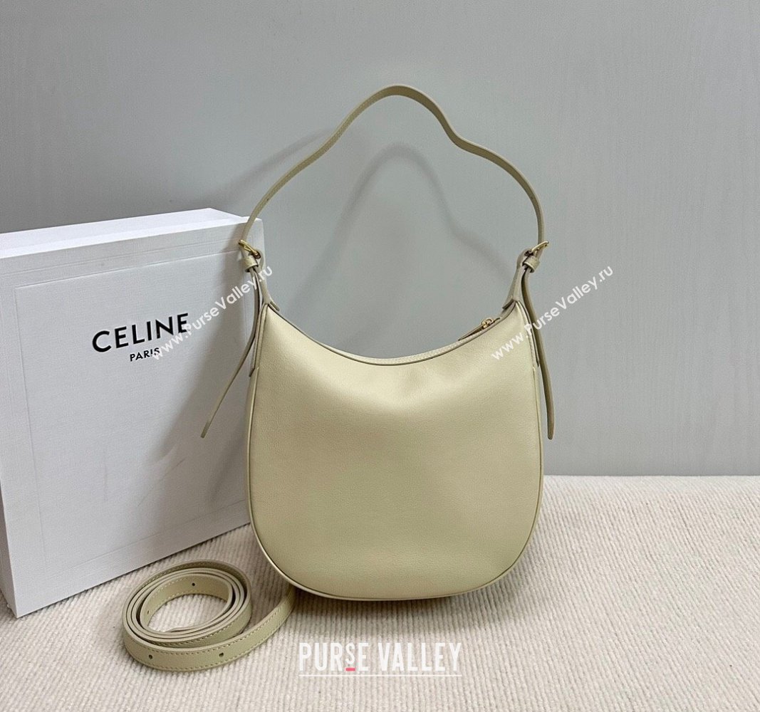 Celine Small Heloise Hobo Bag in Supple Calfskin Light Stone Grey 2024 117253 (BL-240716005)