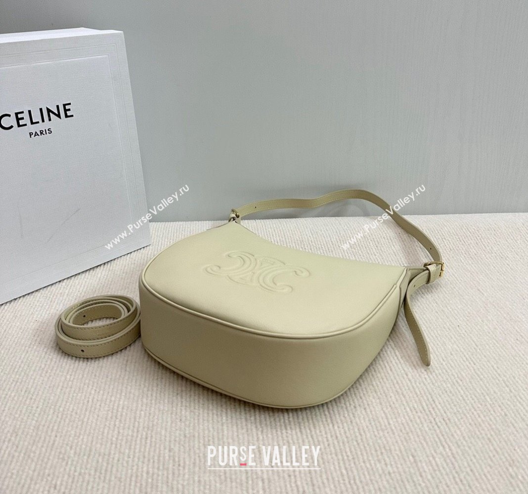 Celine Small Heloise Hobo Bag in Supple Calfskin Light Stone Grey 2024 117253 (BL-240716005)